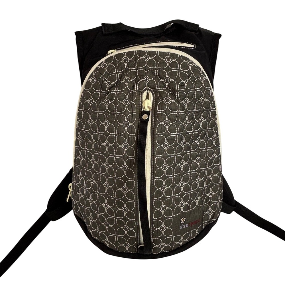 Sherpani Access LE Black Gray Quilted Backpack Small Travel Bag Organizer